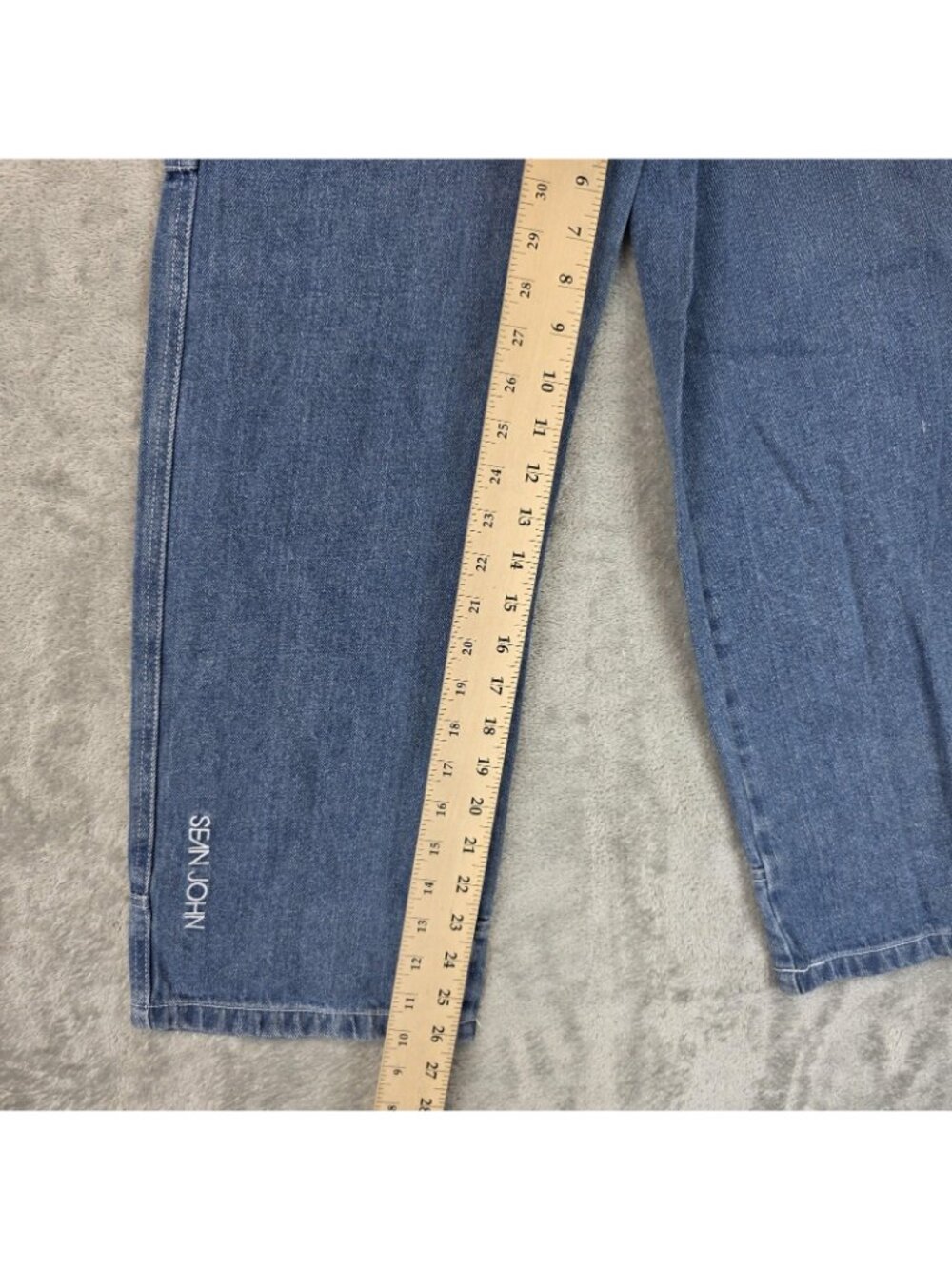Sean John Jeans Boys Size 12 Blue Denim Carpenter Wide Leg Baggy Fit Y2K - Picture 9 of 12
